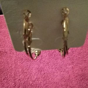 Fashion Jewelry Jewelry - 💖NWT Fashion Hoop Earrings With Gold Ball Beads Fashion Jewelry Jewelry - 💖NWT Fashion Hoop Earrings With Gold Ball Beads